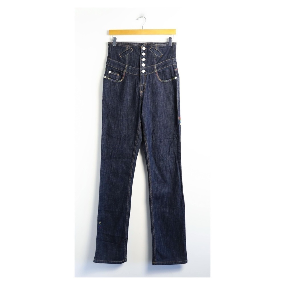 Coogi ultra high-waisted jeans vintage dark wash 7/8 size straight 90s rare art